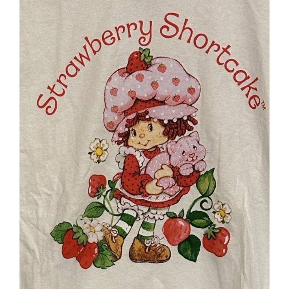 strawberry shortcake shirt Woman’s Med Custard cottage baking cat pastry